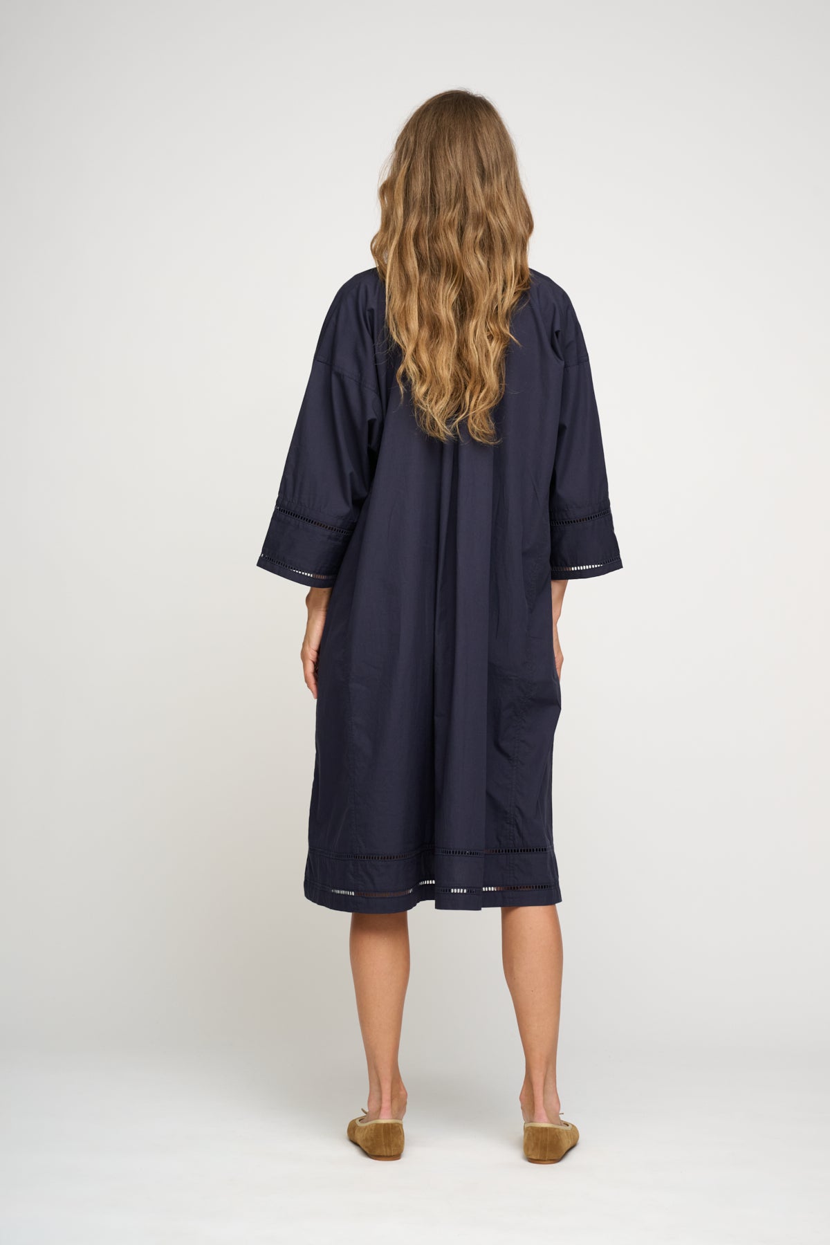 Lively Poplin skjortekjole - Dark Navy